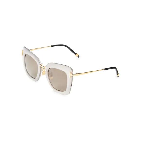 BOUCHERON SILVER GOLD BC0015S 006 CAT EYE 47MM SQUARE SUNGLASSES $ 800 FRANCE main image 5